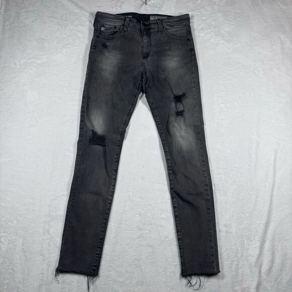 AG Adriano Goldschmied Farrah Skinny Ankle‎ Jeans Size 27R Black Stretch - Picture 1 of 13